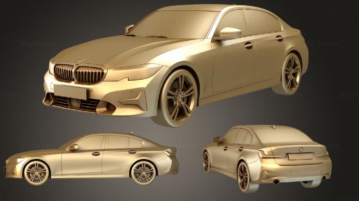 Автомобили и транспорт (BMW 3 серии 2019, CARS_0824) 3D модель для ЧПУ станка